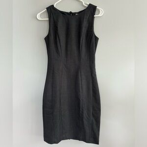 H&M charcoal pencil dress with princess seams, fully lined.